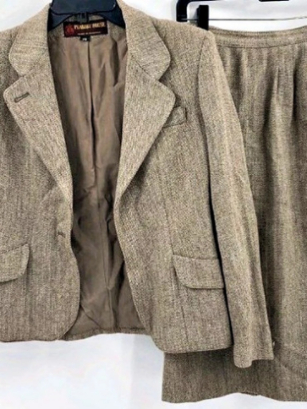 PEABODY HOUSE Vintage Brown Two-Piece Skirt Suit Women's Size 9/10